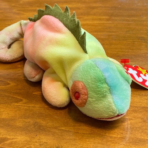 TY Beanie Baby Iggy the Iguana tie dye 1997 - Picture 1 of 10